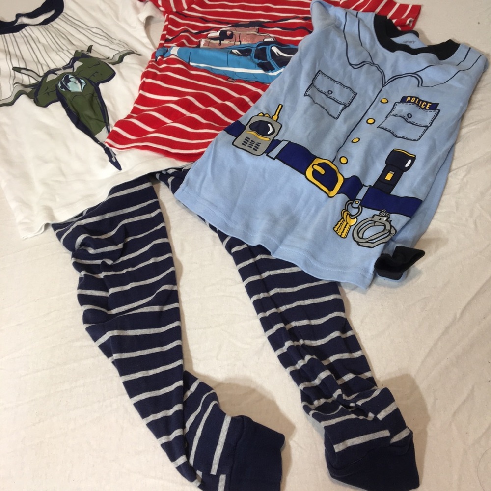 Carters Pajamas Boys police, Plane and Pirates